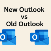 Old vs new Outlook interface comparison screenshot