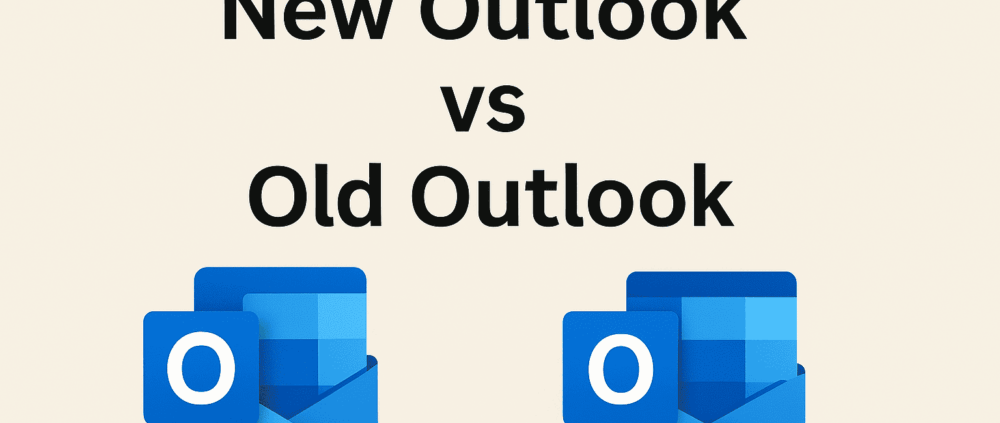 Old vs new Outlook interface comparison screenshot