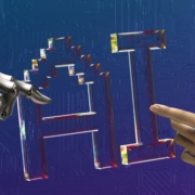 Robot hand and human hand reaching out to each other, symbolizing collaboration between artificial intelligence and human skills.
