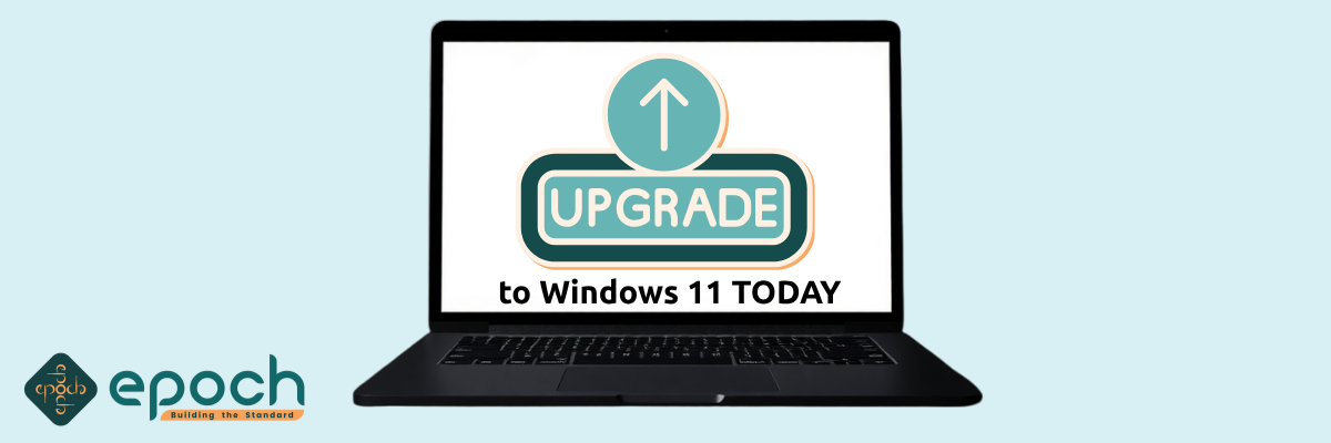 Laptop displaying “Update to Windows 11 today” message on screen