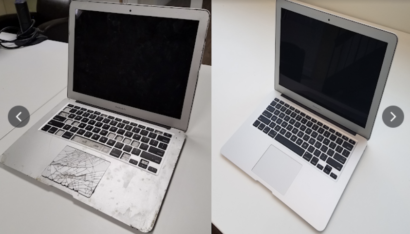 Before and after laptop restoration by Epoch IT